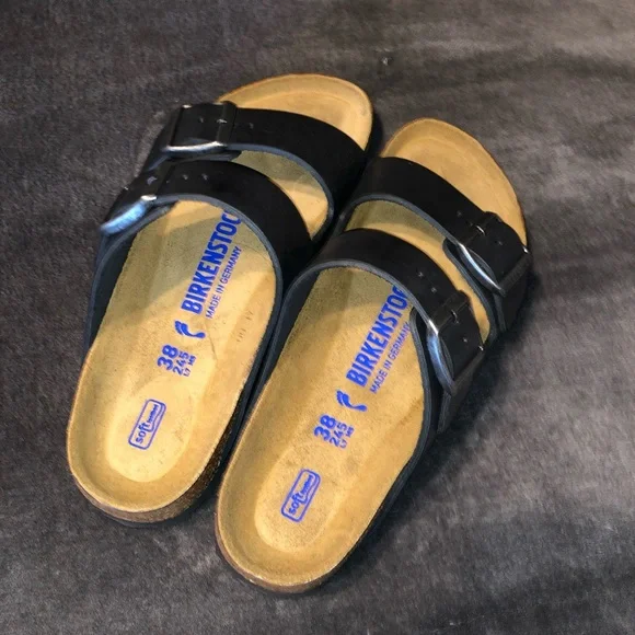 Birkenstock Arizona Soft Footbed Sandals Blue Oiled - Picture 5 of 8